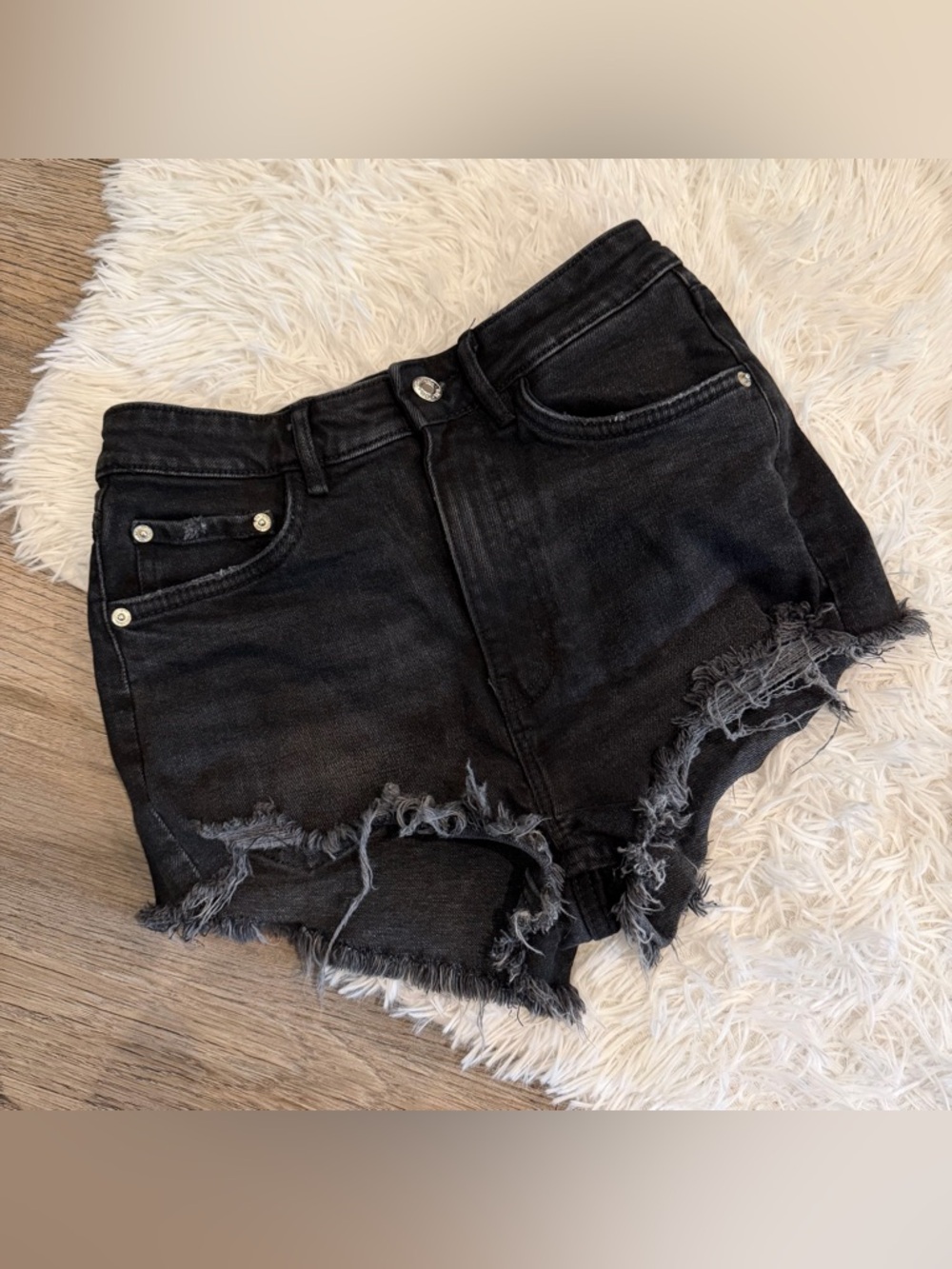 ZARA Cut Off Shorts Denim Jean Daisy Dukes Summer Grunge 4